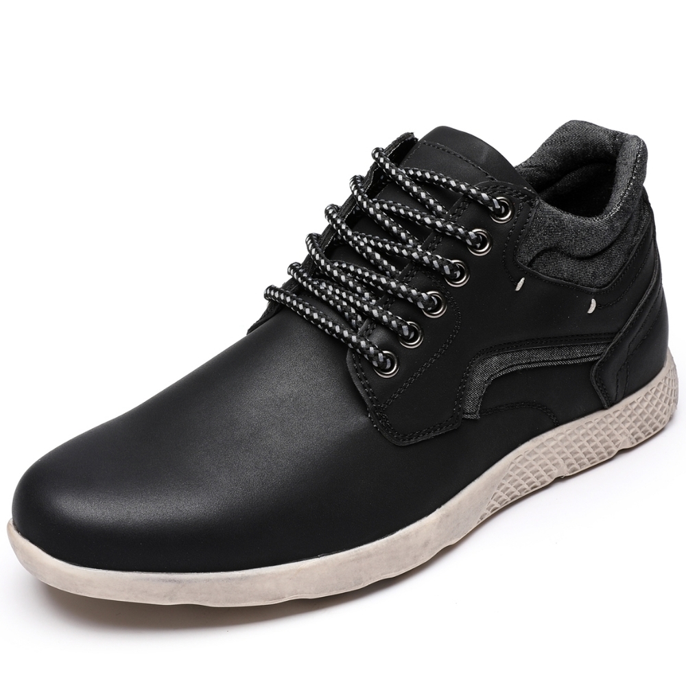 Men's High Top Leather Sneaker Casual Shoes Lace-u